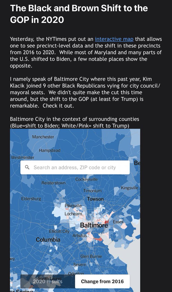 kimKBaltimore's tweet photo. Since there is so much swirling about my race... here is an article by the @nytimes noting the progress that was made in Baltimore City. I thank all the donors &amp; supporters, and just know we will NEVER give up on tough districts just because others don’t have the strength to run. https://t.co/nuIifdtwYa