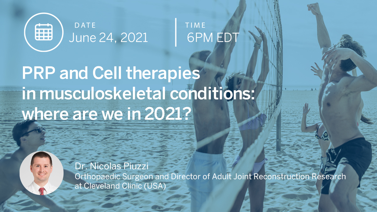 BioBridgeFDN's tweet image. Join us as Dr Nicolas Piuzzi discusses the landscape of PRP and cell therapies as regards musculoskeletal conditions in 2021 #regenerativemedicine #prp