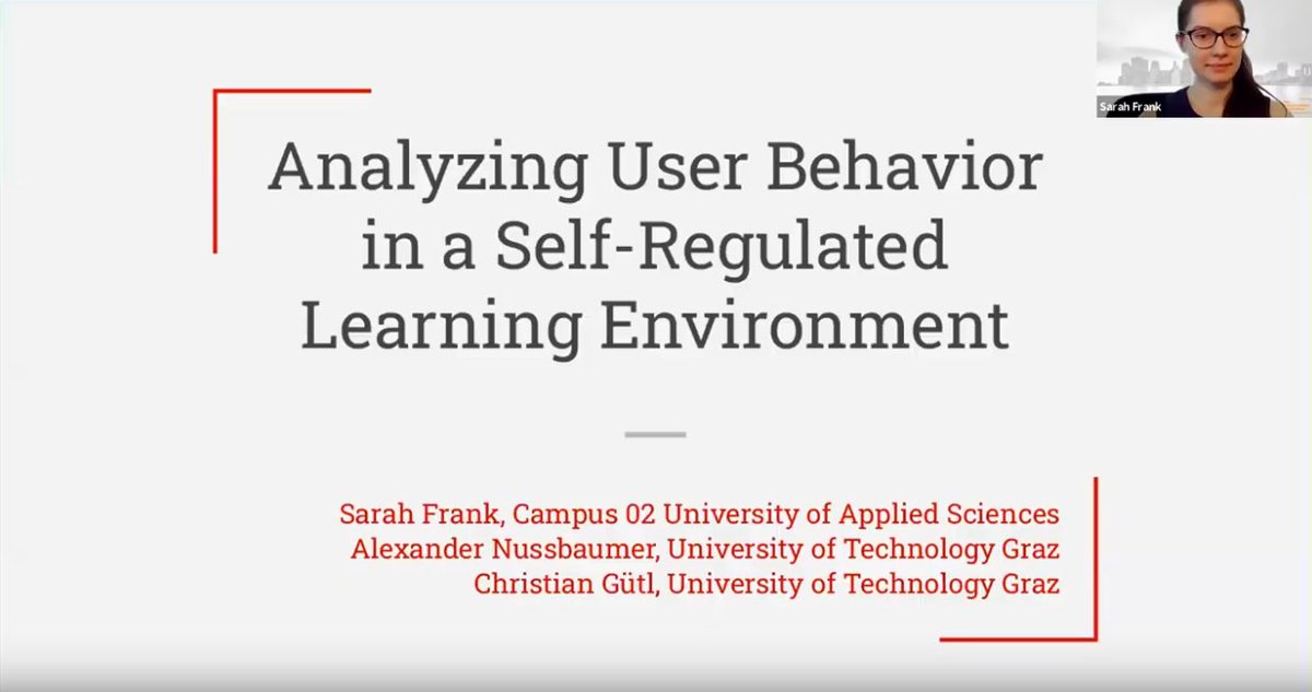 CoDiSLabGraz's tweet image. We&apos;re pleased to announce Sarah from @CoDiSLabGraz  @tugraz @tugraz_csbme presented her #researchPaper &quot;Analyzing User Behavior in a Self-Regulated Learning Environment&quot; at The Learning Ideas Conference @learningideasco on the 18th June 2021!😄#selfRegulatedLearning #userBehavior
