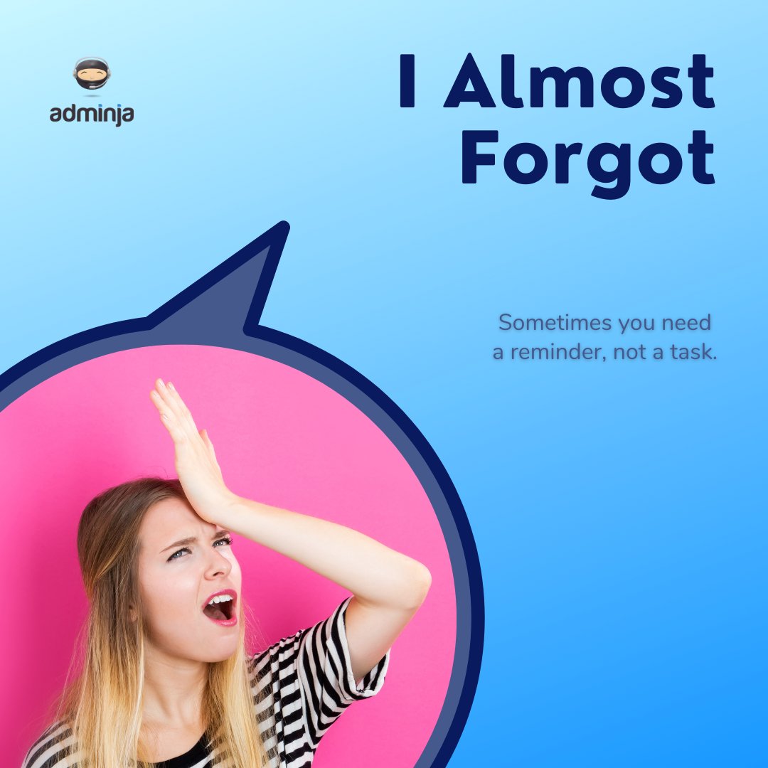 admiinja's tweet photo. While tracking time and client requests is incredibly helpful, there are a lot of little things that come up in our day that need a little "POP" to remember.

Adminja's #personalreminders ensure these things don't fall through the cracks. 

https://t.co/muxzFMBQsi https://t.co/wIdyp4LVkY