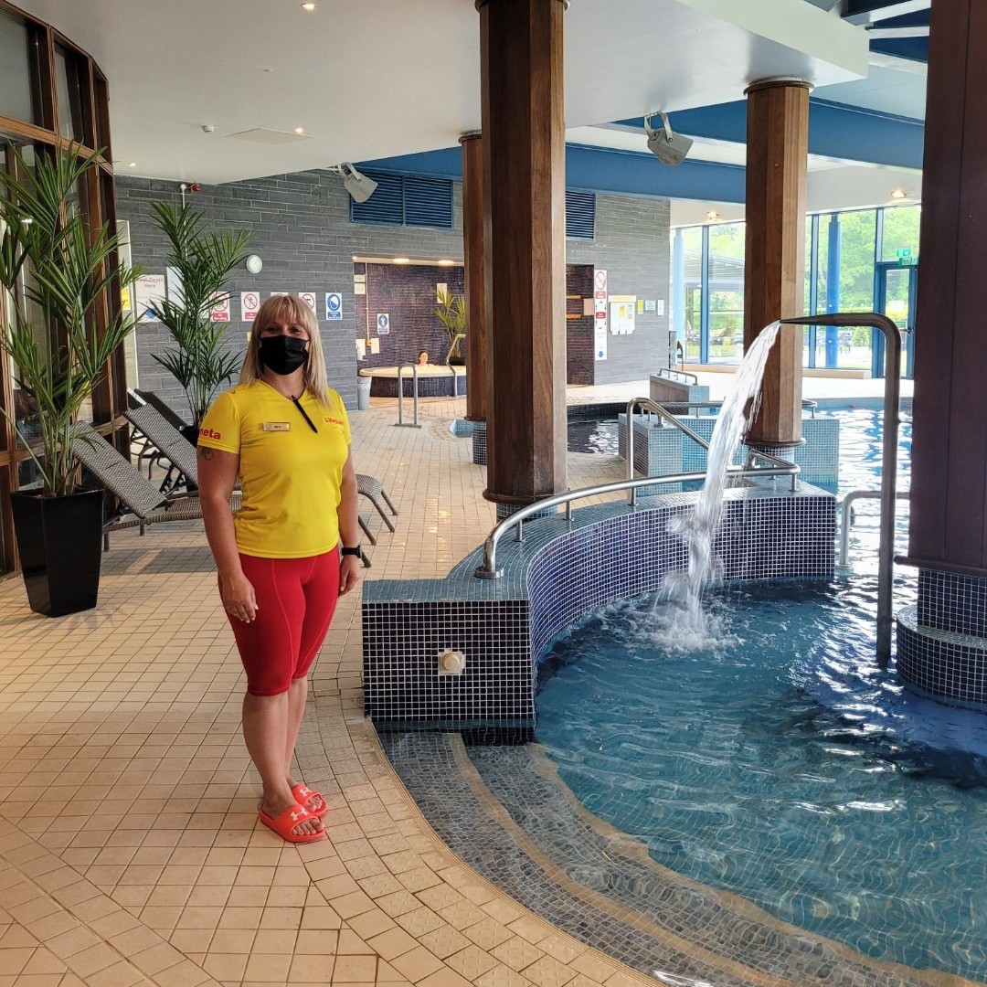 irelandactive's tweet photo. Lifeguard Aneta delighted to be back on duty in Tonic Health Club at the Castleknock Hotel.  How inviting does that pool look?  
#JumpBackIn
Swim Ireland 

#membermoments #picoftheday #swimming https://t.co/ioKybHaUTy