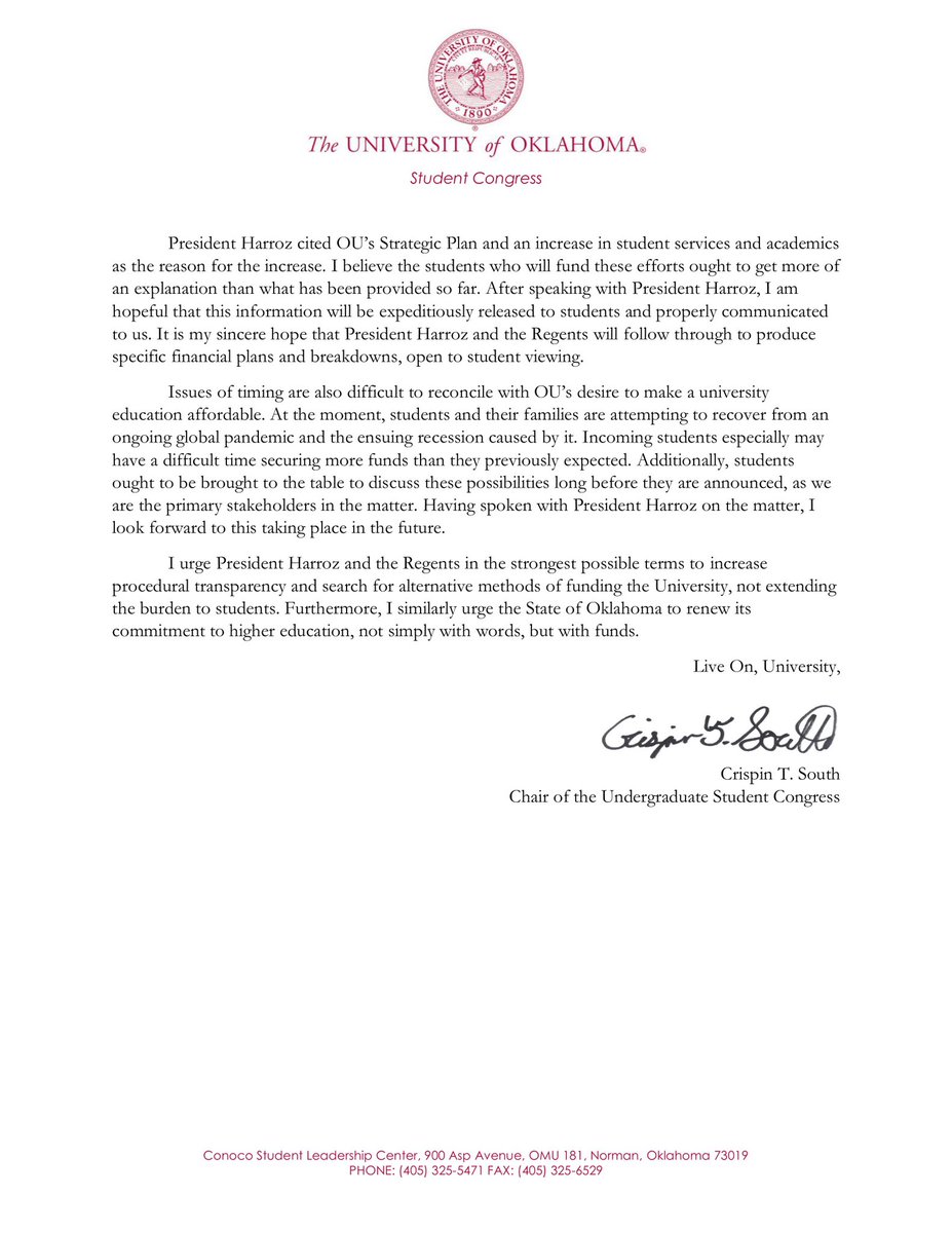 OU Student Congress tweet media