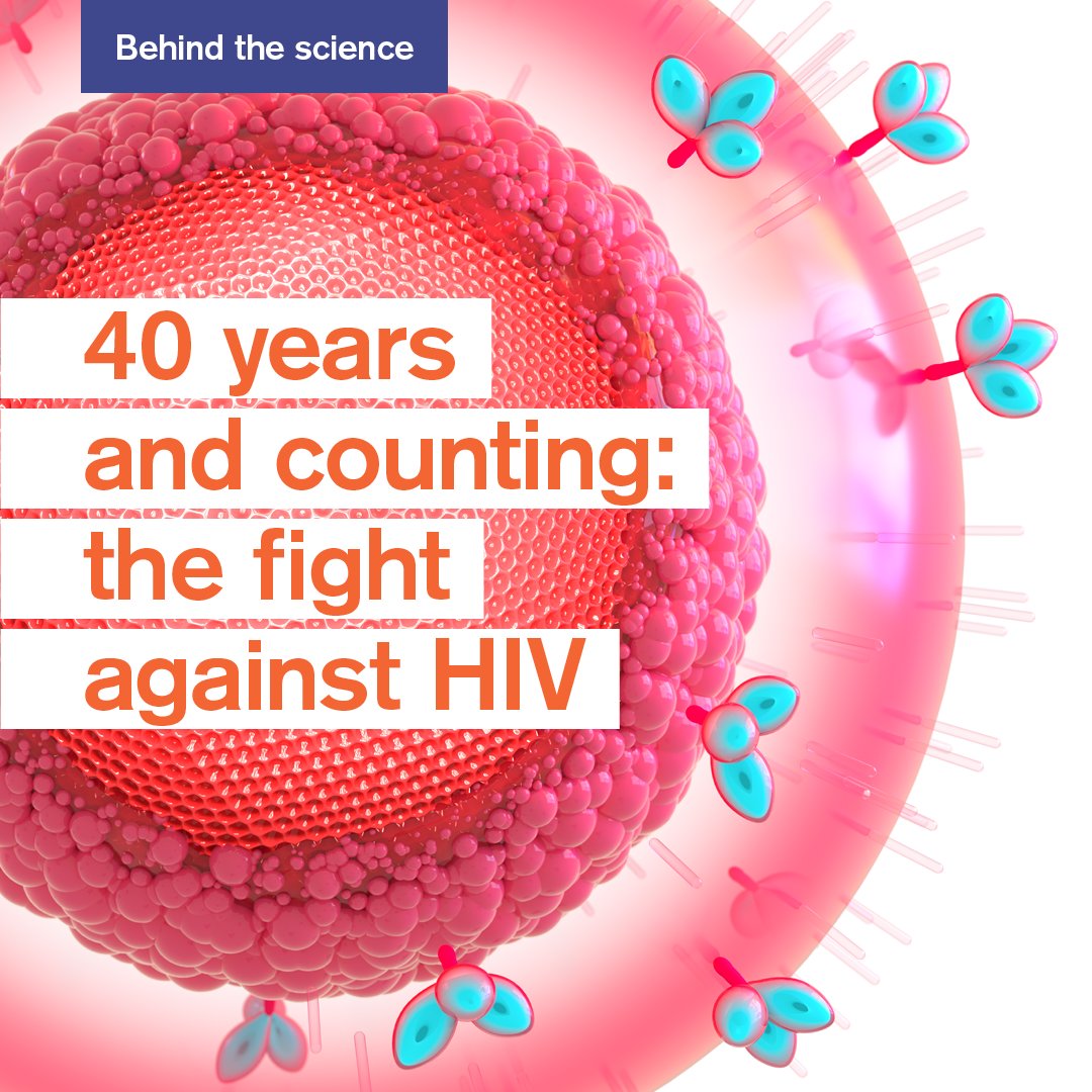 GSK's tweet photo. After almost four decades, we’re continuing to work to find new ways to treat and prevent #HIV through our specialist company, @ViiVHC. Go #BehindTheScience to find out more about the challenge that was facing researchers in the early 1980s.