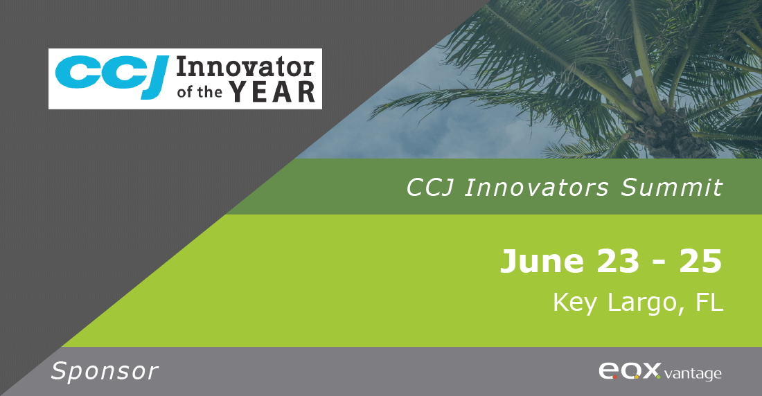 eoxvantage's tweet photo. EOX Vantage is heading to Key Largo to attend the CCJ Innovators Summit as a sponsor of the event, tomorrow through Friday. Stay tuned for event updates from Florida! https://t.co/Y8yoYr5fxK https://t.co/ktcnwwqBHN