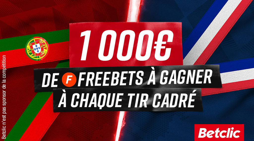 Betclic's tweet image. 😍 ON VOUS RÉGALE POUR #PORFRA 🔥

⚽️ 1 tir cadré = 1 jeu avec 100 x 10€ de Freebets à gagner ! On espère un match offensif 👀

ℹ️ Conditions et règlement : bit.ly/3gRWFk9