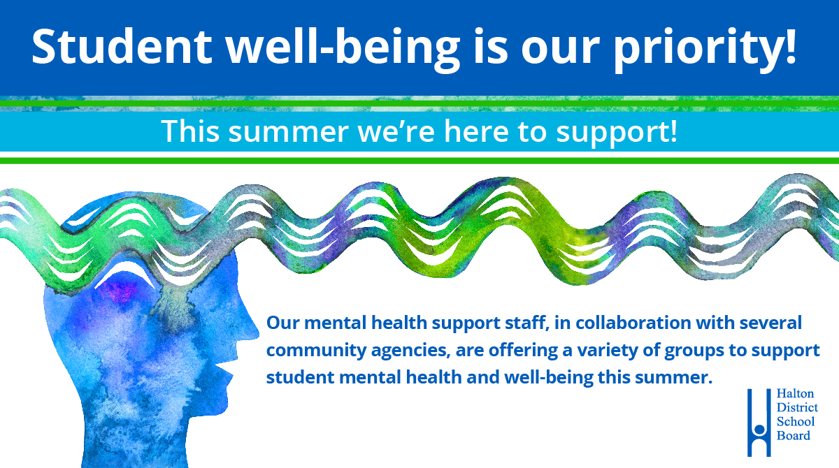 Mental health support is available for #HDSB students in Summer 2021 with virtual sessions taking place in July &amp; August. Learn about the various sessions provided and sign up now: bit.ly/356spN0 

For groups that run in July, please sign up by Thursday, June 24.