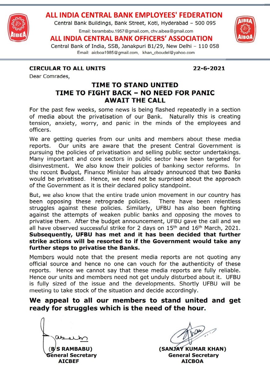 Employees of all PSBs are standing together to fight against the ill decision of Corporate puppet Govt.

#StopPrivatization