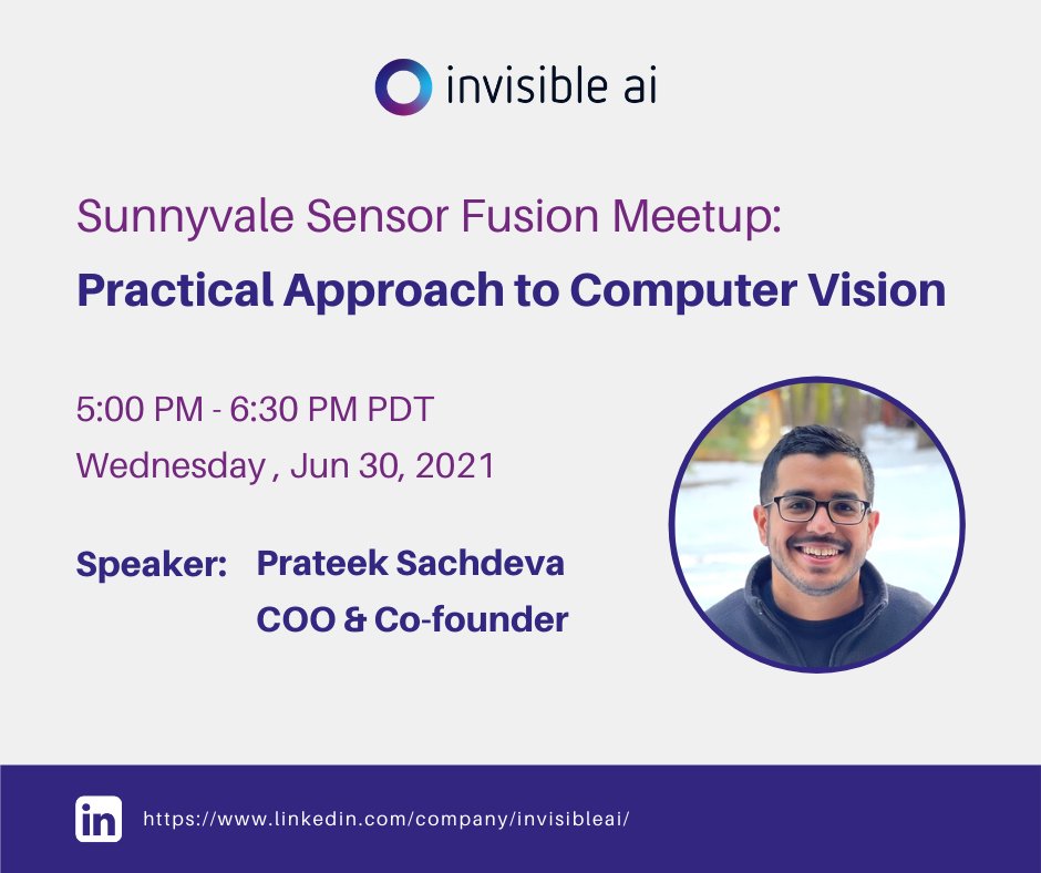 Join our co-founder &amp; COO, Prateek Sachdeva, on Wednesday, June 30th at 5pm PT for an insight into our deployments within automotive manufacturing &amp; beyond. Register here: ow.ly/eF1950Fg4xG #InvisibleAI #ComputerVision #Industry40 #SmartManufacturing