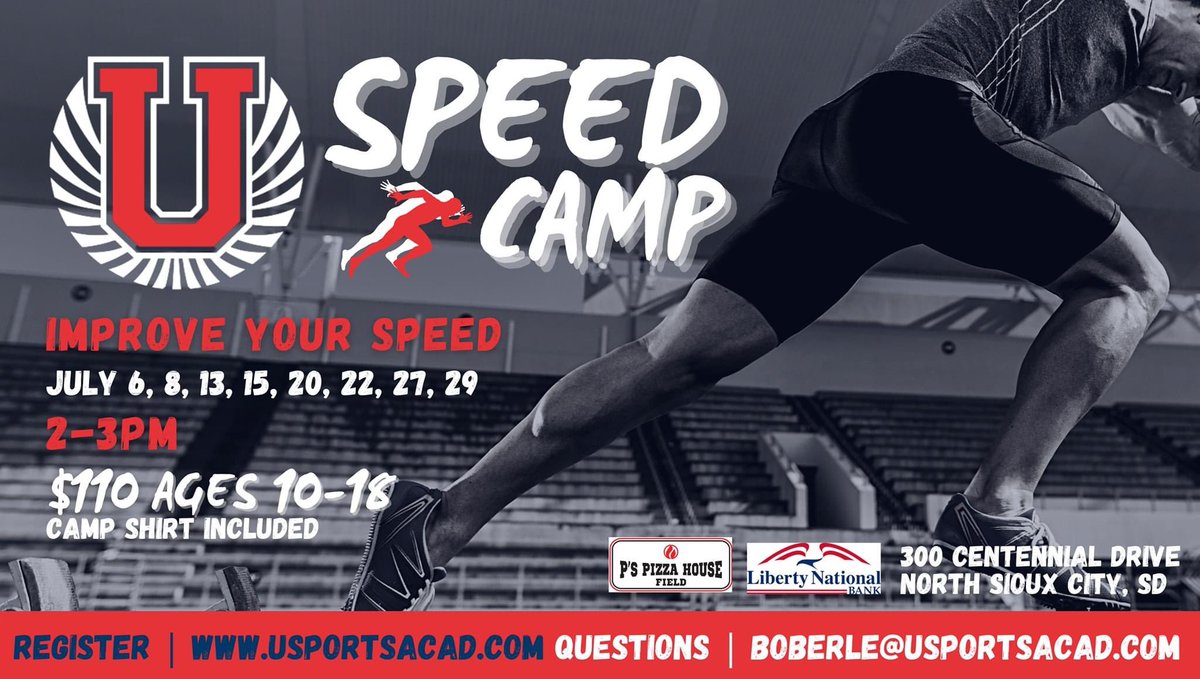 USportsAcad's tweet photo. Improve your speed with @u_turf Speed Camp!
🏃🏃‍♀️ Ages 10-18
📅 Tuesdays &amp; Thursdays in July
⏰ 2-3PM
🔗 https://t.co/tVBPhx7czM https://t.co/vOoydSuvTs