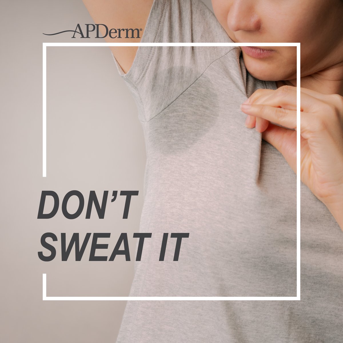 ap_derm's tweet image. The heat is turning up, and for some that means a stickiness we can’t seem to rid themselves of. Our clinicians have experience treating #hyperhidrosis (excessive #sweating). Medication or even surgery can deactivate sweat glands and make this a struggle of the past.