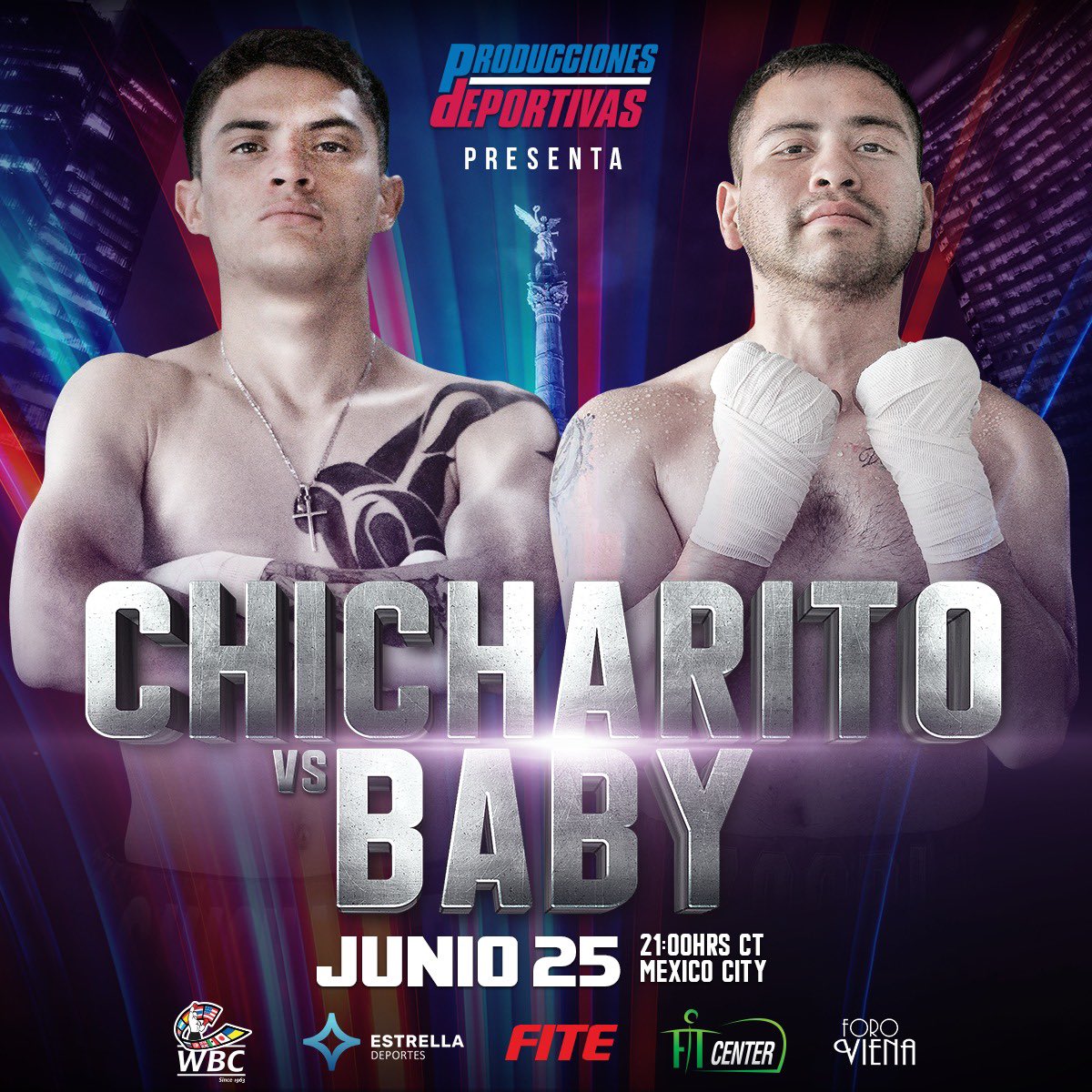 pdeportivas_'s tweet photo. #CHICHARITOBABY 🥊 El viernes 25 de junio Cristian “Chicharo” González y Saúl “Baby” Juárez serán los protagonistas de la pelea estelar presentada por @pdeportivas_.
“Chicharito” defenderá su título #FECARBOX plata peso mosca del #WBC en una pelea pactada a 10 rounds. https://t.co/xe4ilAr06y