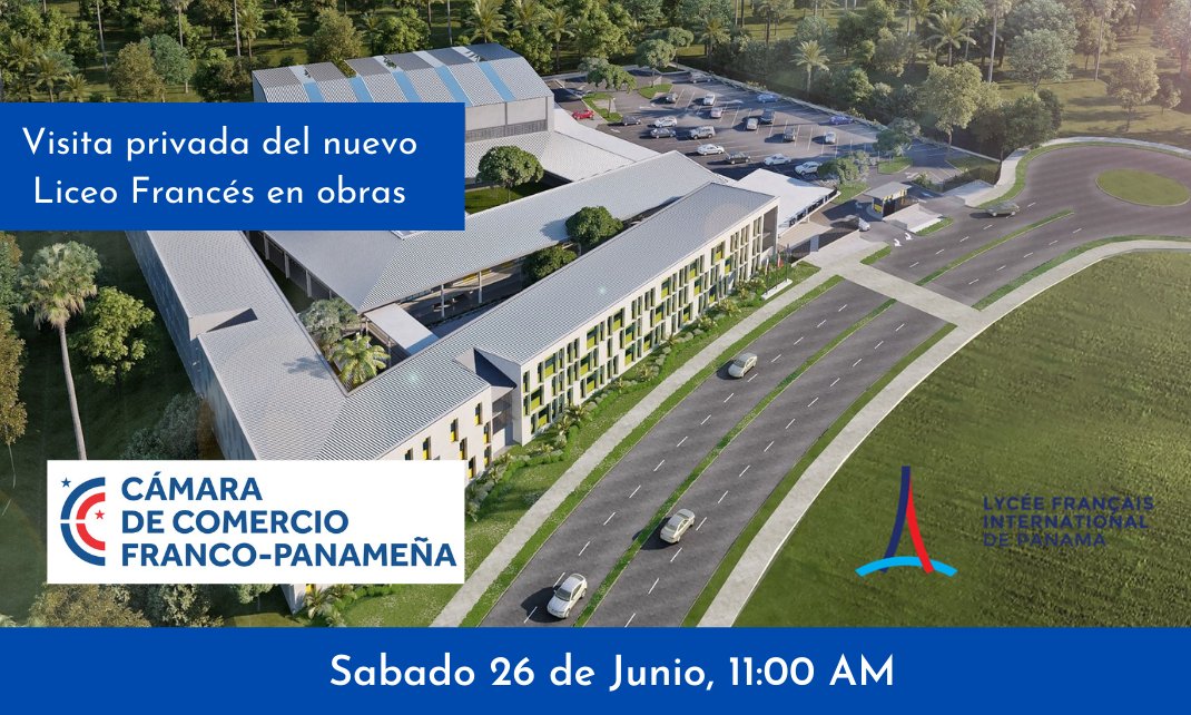 [EVENTO MIEMBROS]

La CCFP les invita a una visita a la obra de la nueva sede del Liceo el sábado 26 de junio a las 11AM.

Esta visita será seguida por una presentación de la oferta del LFIP.

➡️ envíe un correo electrónico si desea participar :
eventos@ccfrancepanama.com