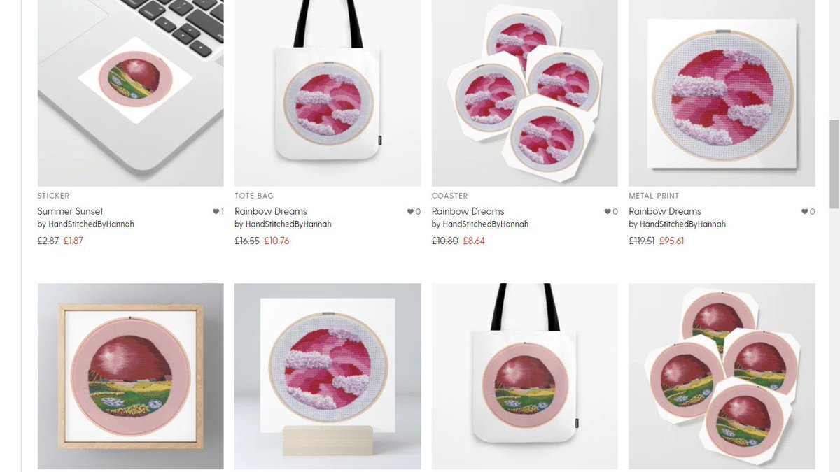 Hannah_Stitches's tweet image. Thanks for the tag @NottsStitches

I make embroidery and cross stitch art on Etsy🪡 as well as redbubble and society6 art 🌈🎨 all currently have a sale! 

Etsy: etsy.me/3lnAPXx

Society6: society6.com/handstitchedby…

Redbubble: redbubble.com/people/HannahS…

Tagging:@crutcher_amy