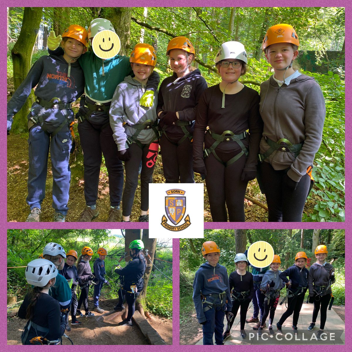 EACSornPS's tweet photo. Our P7 pupils, and not to forget Miss Campbell, had a fantastic leavers team building session @treetoptrials today at Craufurdland in Fenwick. They bravely tackled crate stacking and high rope activities 🌲 Well done all! 👏 @eaclost #teamwork #leavers2021 #teamSorn https://t.co/TLodkGVMQX