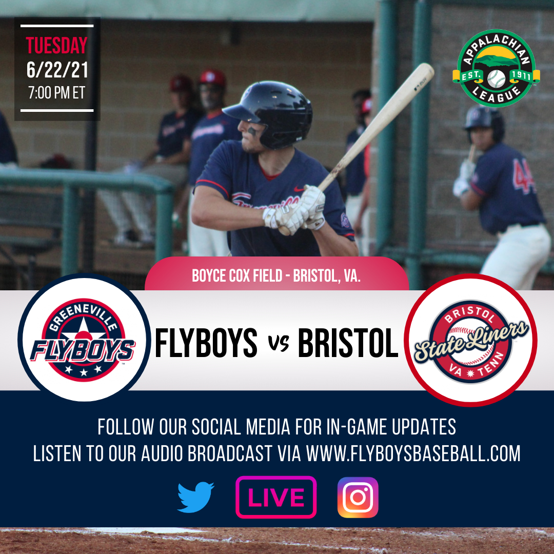 GAMEDAY!! Greeneville travels to Bristol tonight to open a two-game set against the State Liners! First pitch from Boyce Cox Field is scheduled for 7 PM ET! First-place in the @AppyLeague West Division is up for grabs! #AppyLeague