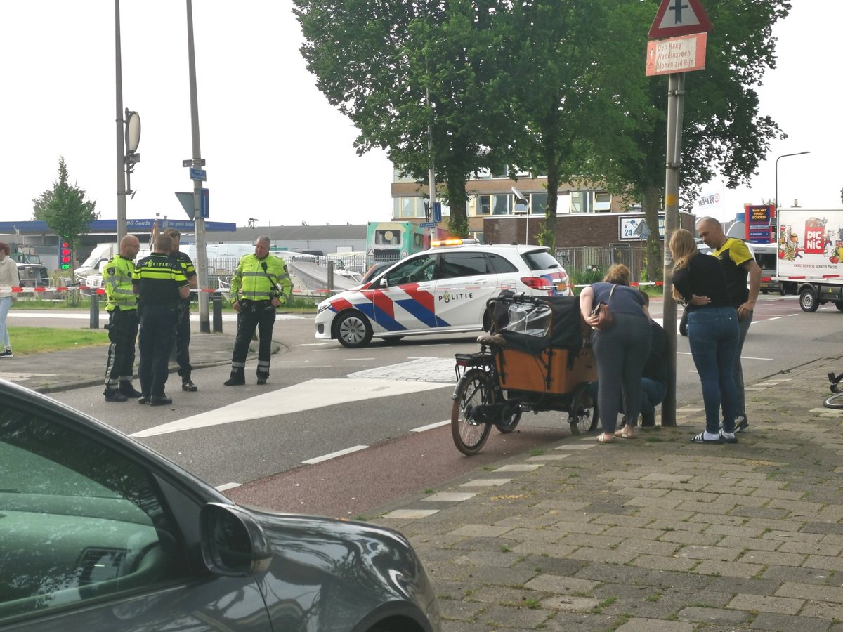 Melding brandweer Goudkade Gouda inzake aanrijding