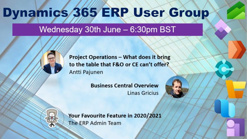D365UKERP's tweet photo. So we are getting close now!!! Almost a week away till the next session and what a show stopper! @anttipajunen on #D365ProjOps and Linas on a formal overview of #D365BC
Make sure to join us - https://t.co/z1S3mQg582
#D365FinOps #D365ERPUKUG #Community #D365PMA https://t.co/LdXsy85WkV