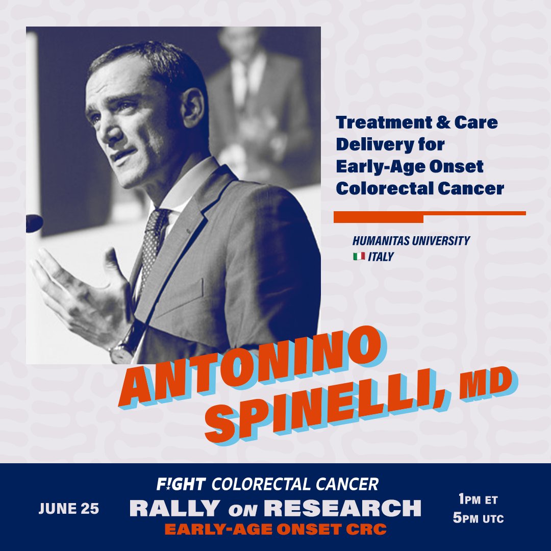 Fight Colorectal Cancer (@fightcrc) on Twitter photo Join <a href="/AntoninoSpin/">Antonino Spinelli</a>, director of the Division of Colon and Rectal Surgery, at <a href="/HUNIMED/">Humanitas University</a> on June 25 at 1 p.m. ET for a discussion around current strategies & innovations in #EAOCRC treatments across the globe.
hopin.com/events/rallyon… #FightEAOCRC Join <a href="/AntoninoSpin/">Antonino Spinelli</a>, director of the Division of Colon and Rectal Surgery, at <a href="/HUNIMED/">Humanitas University</a> on June 25 at 1 p.m. ET for a discussion around current strategies & innovations in #EAOCRC treatments across the globe.
hopin.com/events/rallyon… #FightEAOCRC