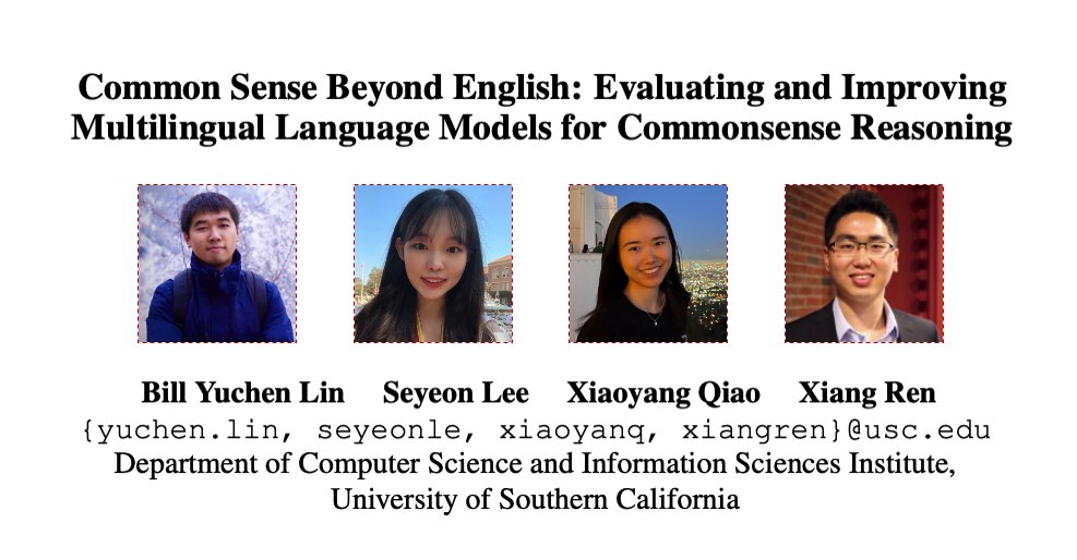 Introducing our #acl2021nlp work on evaluating and improving multi-lingual language models (ML-LMs) for commonsense reasoning (CSR). We present resources  on probing & benchmarking, and a method for improving ML-LMs. [1/6] 
Paper, code, data, etc.: inklab.usc.edu/XCSR/