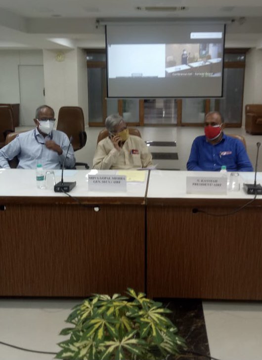 JCM (DC) meeting held today and discussed various issues like treat all rly staff as frontline worker for vaccinations, recruitment of Act apprentice n rlys, etc....🙏🚩🚩🚩
<a href="/ShivaGopalMish1/">Shiva Gopal Mishra</a> <a href="/airfindia/">AIRF</a>  @AIRF15853780
