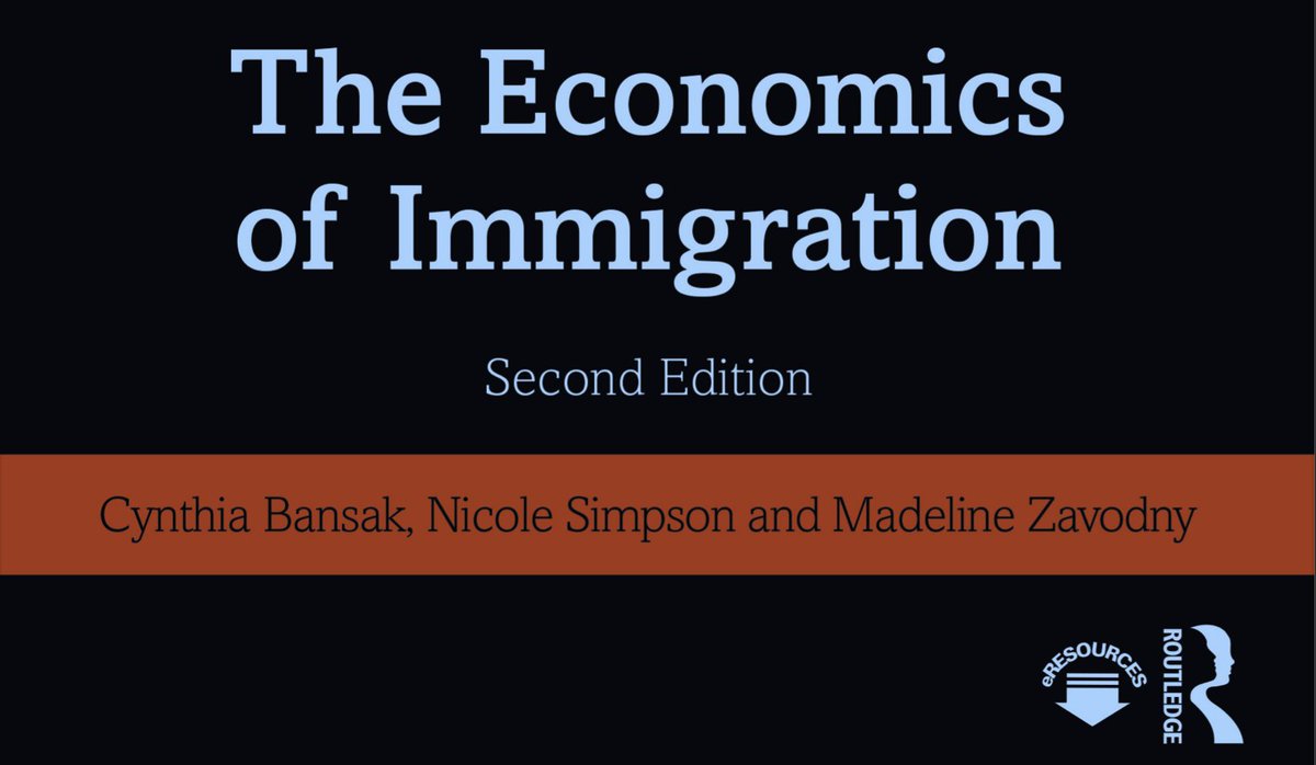 There is finally a great, undergrad/master's-level textbook of immigration economics. 

Based on the best and latest research, informing real, compelling policy problems.

By <a href="/cbansak/">Cynthia Bansak</a> <a href="/nbsimpson/">Nicole Simpson</a> and Zavodny —> routledge.com/The-Economics-… from <a href="/routledgebooks/">Routledge Books</a>