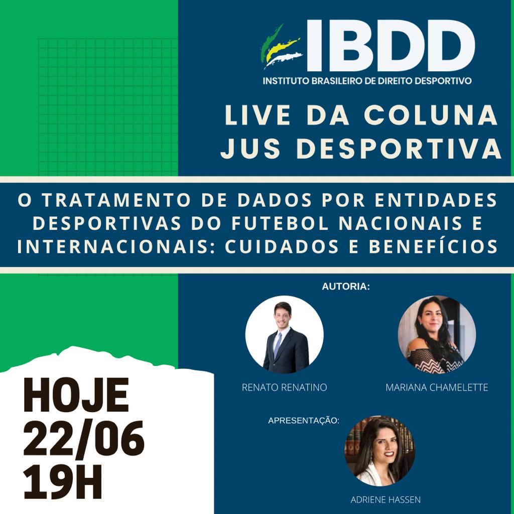 IBDD_'s tweet photo. Live da coluna jus desportiva sobre o artigo "O TRATAMENTO DE DADOS POR ENTIDADES DESPORTIVAS DO FUTEBOL NACIONAIS E INTERNACIONAIS: CUIDADOS E BENEFÍCIOS", com os autores @marichame e @rerenatini
Não perca!Mande sua pergunta e participe.
#IBDD
#TimeIBDD
#IBDD20anos
#oIBDDnãopara https://t.co/Az0lnS0q76