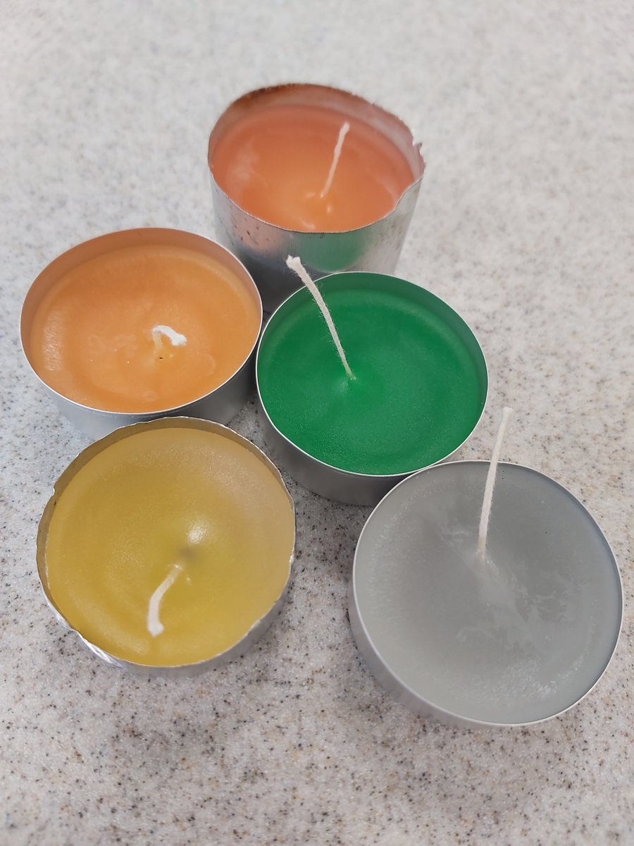 Sci_BHS's tweet image. Students made their own colourful tea lights this morning when looking at changing of states from solid to liquid and back to a solid. Nice wee end to a hectic year!🕯