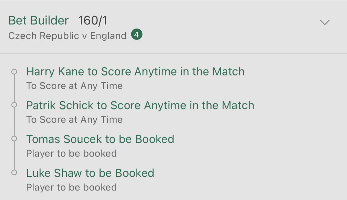 BDTIPS2's tweet photo. Here is our MASSIVE 160/1 Long Shot Bet Bulider for the England game 👀👀

Hopefully the main guys can come alive for us tonight at Wembley  🙏🏾🙏🏾🙏🏾

#ENGCZE 
#EURO2020 
#BDTIPS https://t.co/UgLwwgJe6U