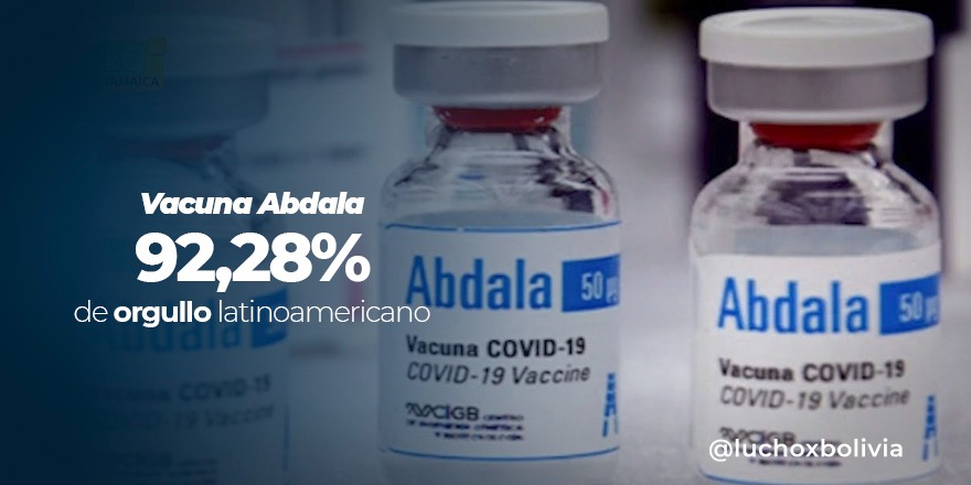 Felicitamos al hermano pueblo de #Cuba porque su candidato vacunal #Abdala logró una eficacia de 92,28% en su esquema completo de tres dosis y #Soberana02 con 62% en dos dosis. Admirable logro latinoamericano de un país que sufre un bloqueo criminal desde hace más de seis décadas