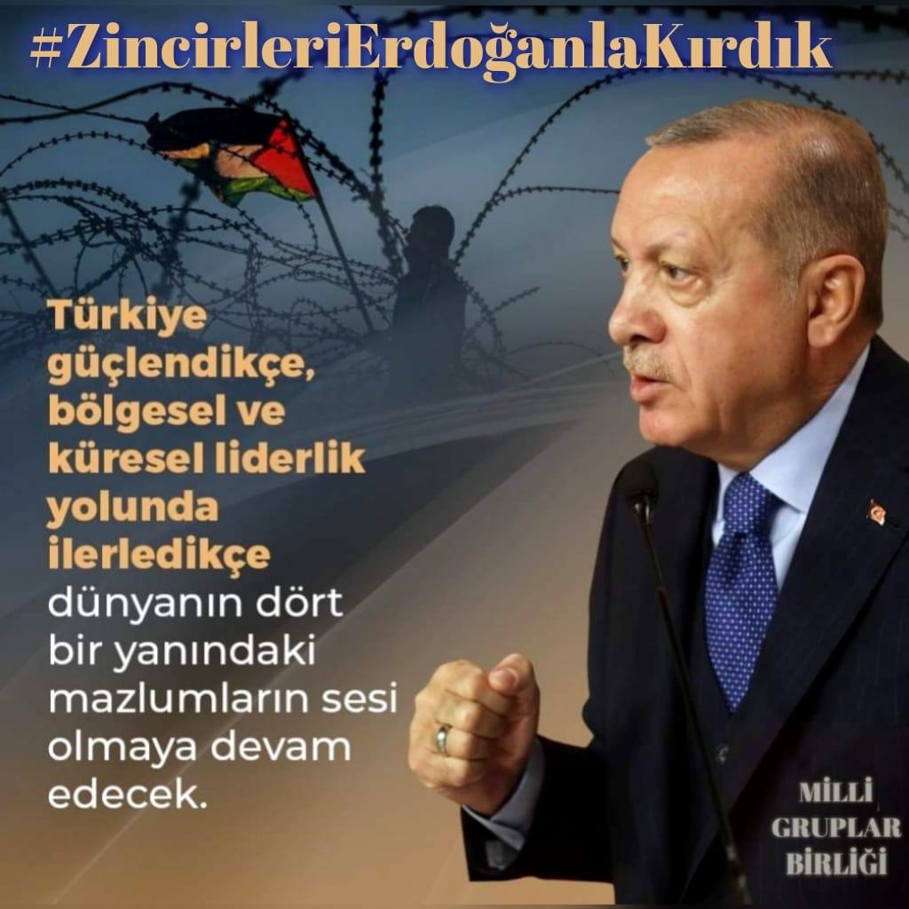 Türkiye tarihinin hiçbir döneminde bugünkü gibi böylesine güçlü bağımsız bir duruş sergileyemedi, dünya siyaset sahnesinde  böyle güçlü bir şekilde söz sahibi olamadı, böylesine oyun  kuran devlet olamadı...
#ZincirleriErdoğanlaKırdık