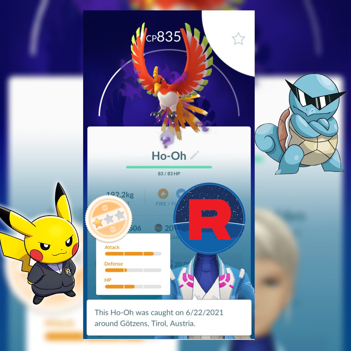 Rickazarus's tweet image. #ShadowHoOh rescued...at least it has returned the favor with moderately acceptable attack IV.

#PokemonGO #ShadowPokemon #TeamGORocket