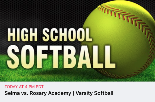Support our Selma High Softball team! Watch the game live at 4pm, link is on our Facebook page. 

Apoyemos a nuestro equipo de Softbol de la Secundaria! El enlace para ver el juego en vivo a las 4pm esta en la pagina de Facebook.