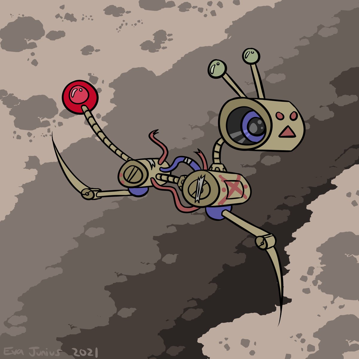 eva_junius's tweet photo. Check out this artificial creature species I designed! They're called the Scamper. #art #digitalart #creaturedesign #artificiallifeform #robot https://t.co/DGv0QAf5V9