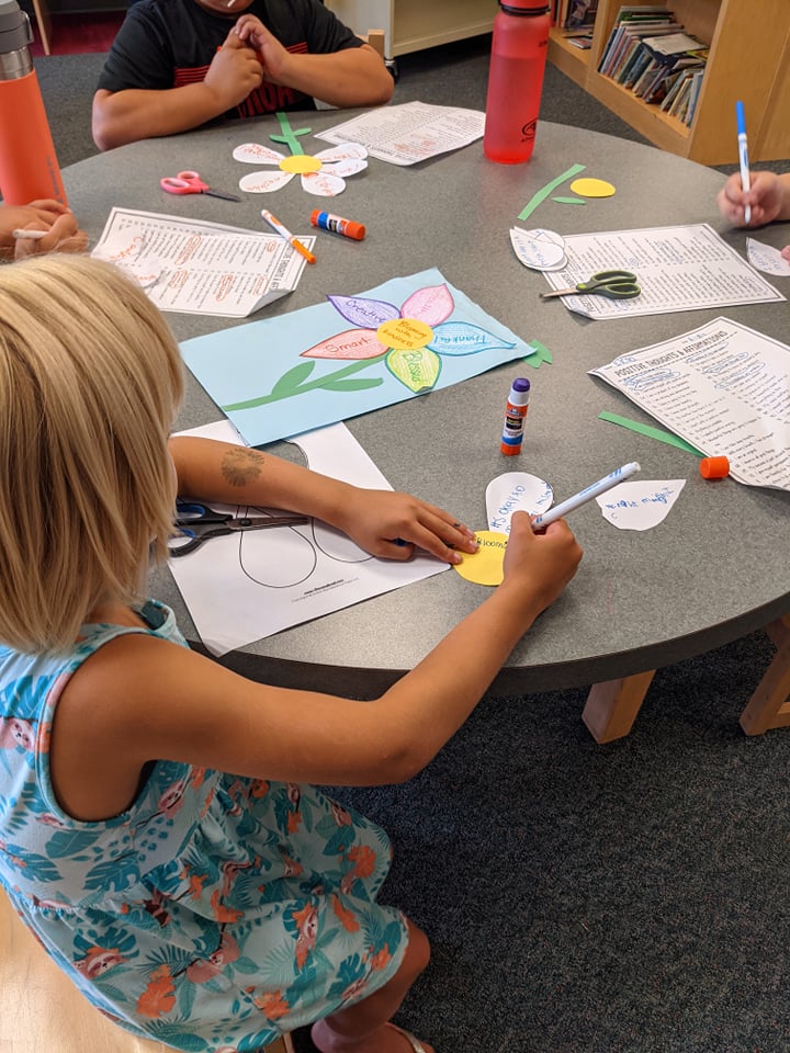Bashor1922's tweet photo. Summer school continues on the campus of Bashor Children's Home and the kids are BUSY! The children learned about the importance of positive self talk and created their own blooming positive flowers. https://t.co/sN4y721o5W