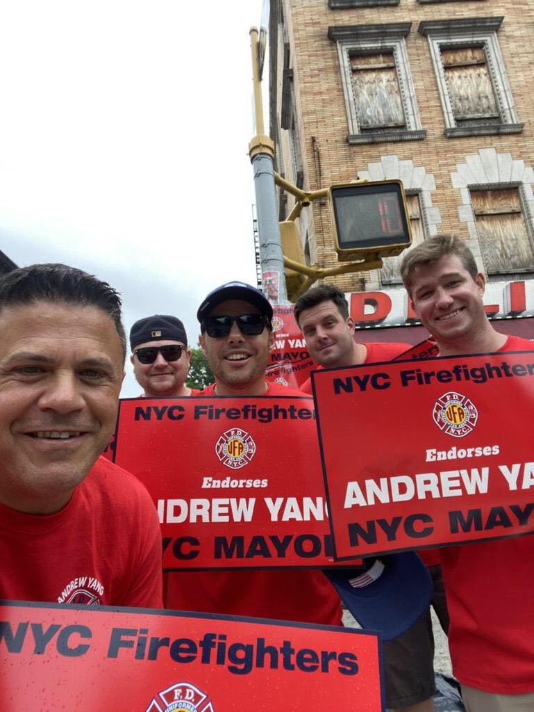 NYC Firefighters support @AndrewYang for a safer and prosperous NYC!!! If you are a registered voter, a party member, and an NYC resident; make a plan and go out and vote in today’s primary! Polls are open until 9pm.