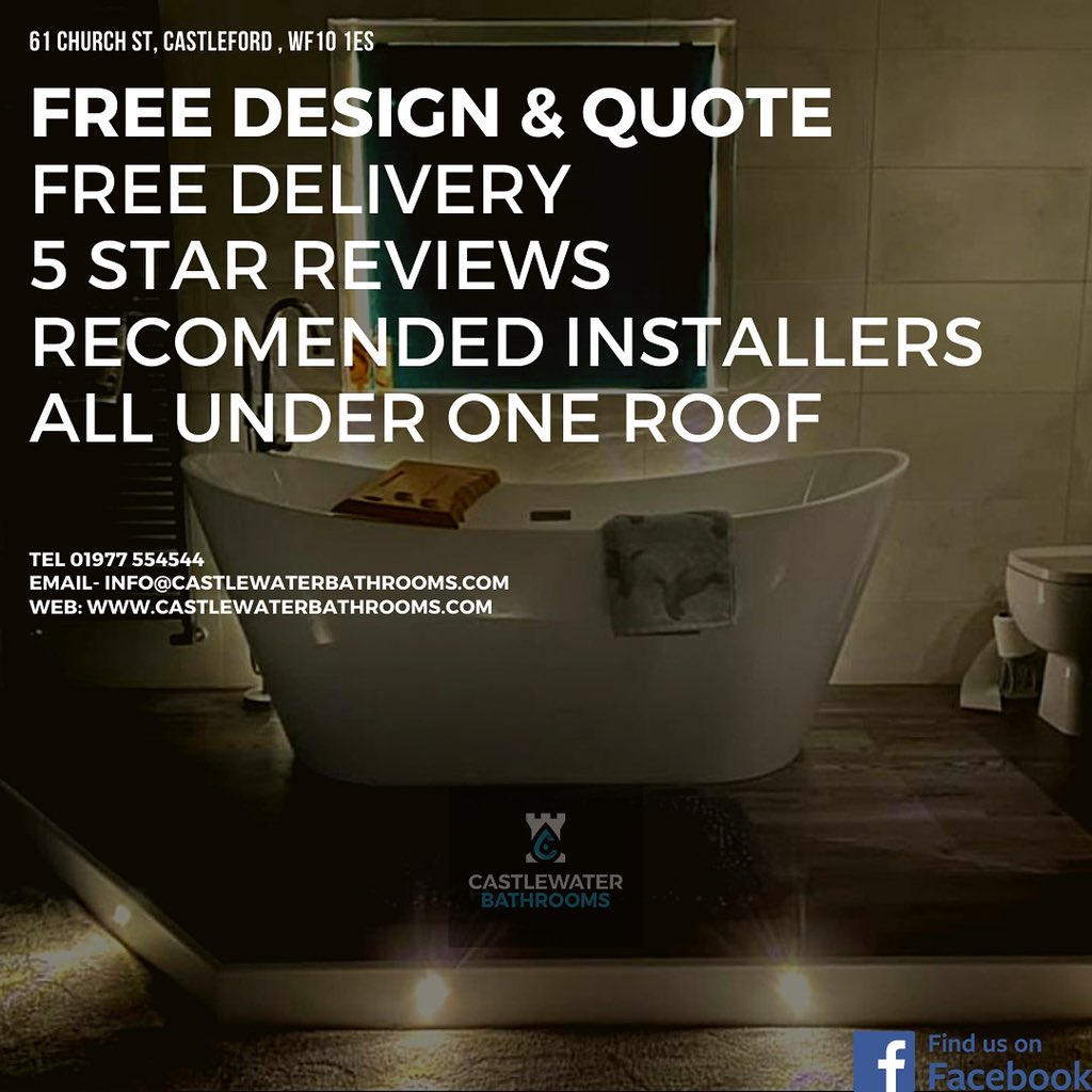 EVERYTHING YOU NEED UNDER ONE ROOF 🛀🏻 Fall back in love with your bathroom!! Realise your dream space with the castlewater team!! Design 💻 Supply 🚚 Install 🛠 #CastleWater #trade #showroom #new #class #bathroom #shoplocal #project #Finished #castleford