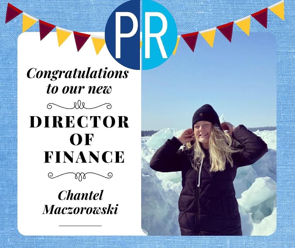 We are excited to announce that Chantel Maczorowski will be our new Director of Finance! Join us in congratulating her as we look forward to see what she does next!