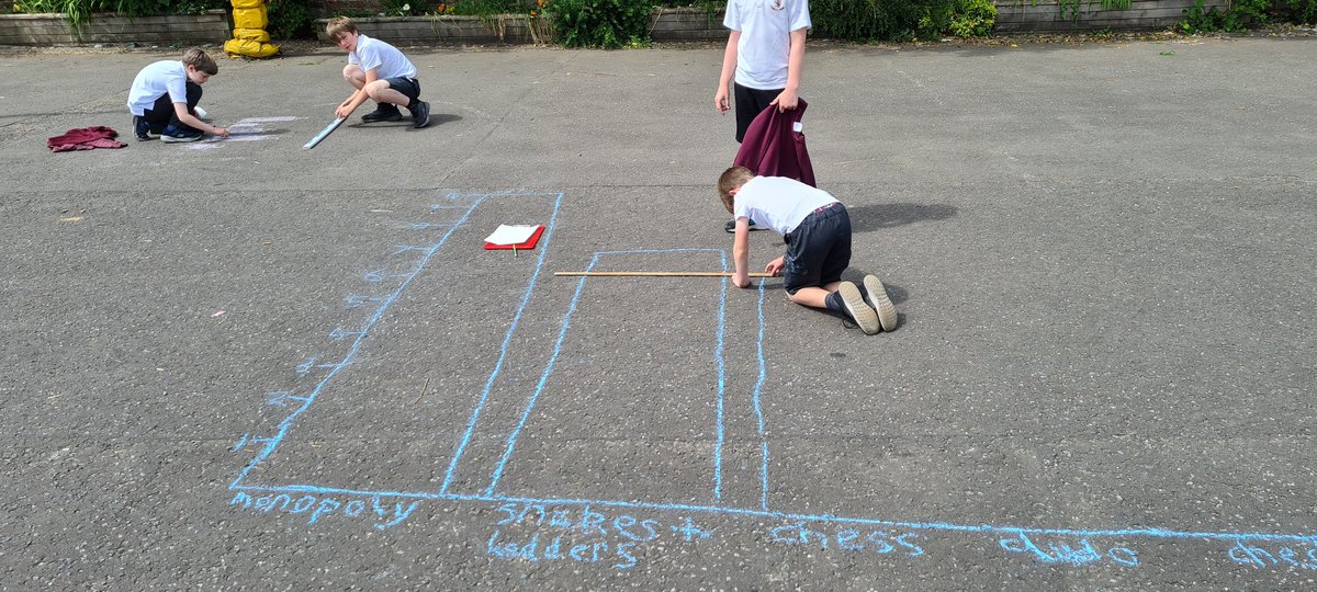 MrColvinCPS's tweet photo. P6C have been looking back at some of our favourite maths topics this week. Today they generated information through surveys and displayed the data on giant playground graphs! https://t.co/VjThBzCwCx