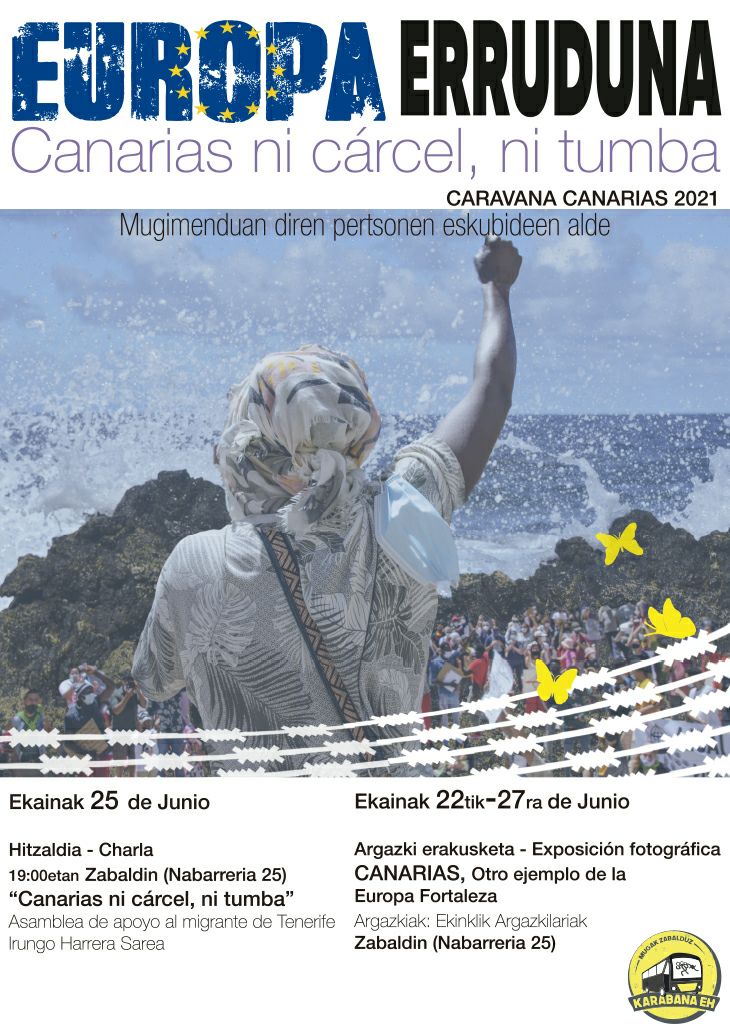 Hoy presentamis la 6ª edición de la Caravana en Canarias, del 17 al 24 de julio.
También hemos presentado la charla y la exposición de este viernes en <a href="/Zabaldi/">Zabaldi</a> para informar y denunciar la grave situación en Canarias.
#Karabana2021 #InorEzDaIlegala