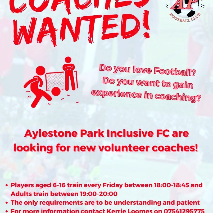 We are looking for volunteers to coach 6 - adults every Friday evening. Please get in touch if interested.