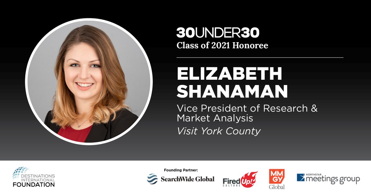 destintl's tweet image. Today&apos;s &quot;30 Days of 30 Under 30&quot; feature is Elizabeth Shanaman, Client Success Manager at Tourism Economics. 

Learn more about our 2021 30 Under 30 Class here: bit.ly/3sj5CXt