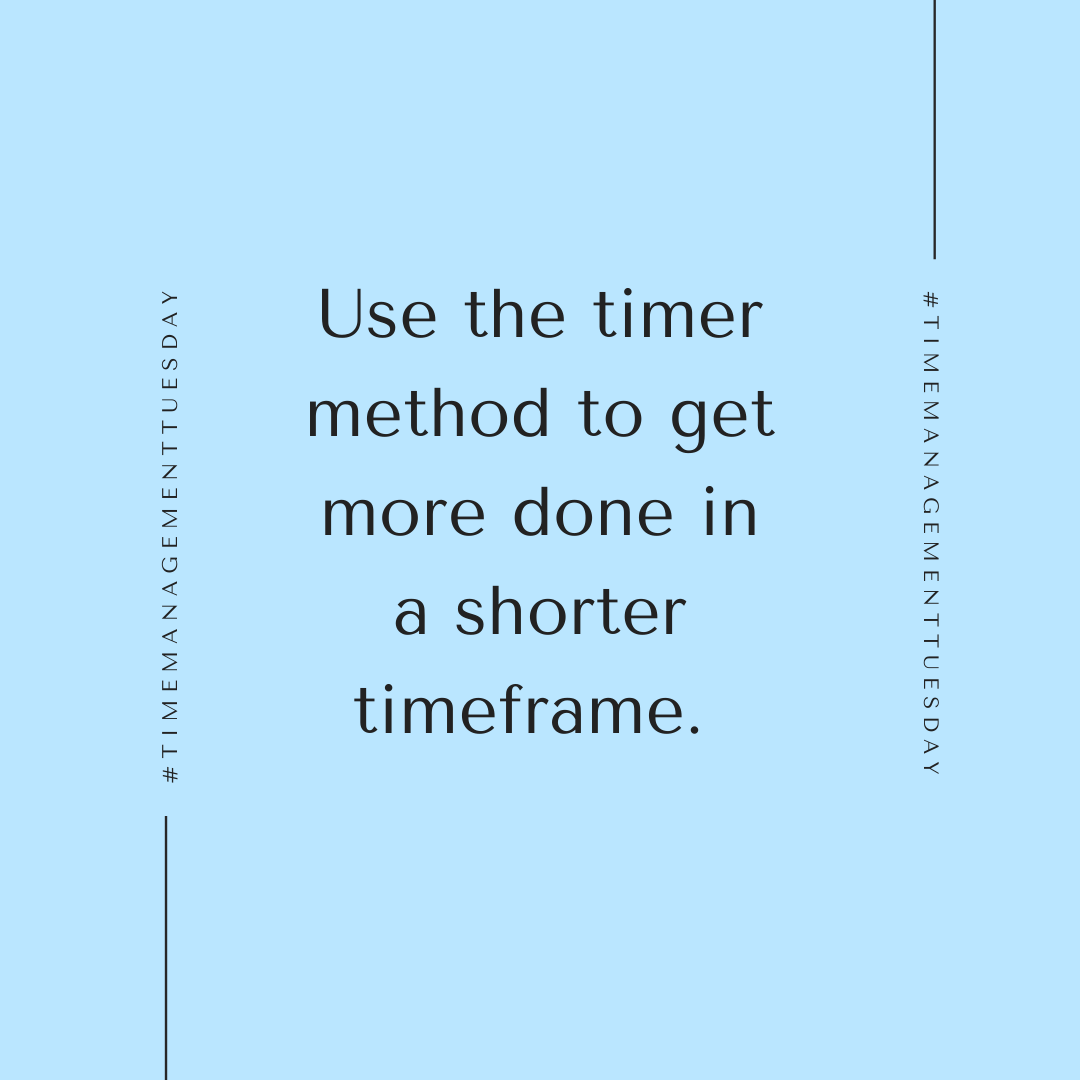 antoniothornton's tweet image. Setting a timer can help you pace your work and it can even cause you to get more done throughout the day. 
Try the timer method today and take control of your time. 
Have you tried the timer method? Comment below. #timing #workingmethods