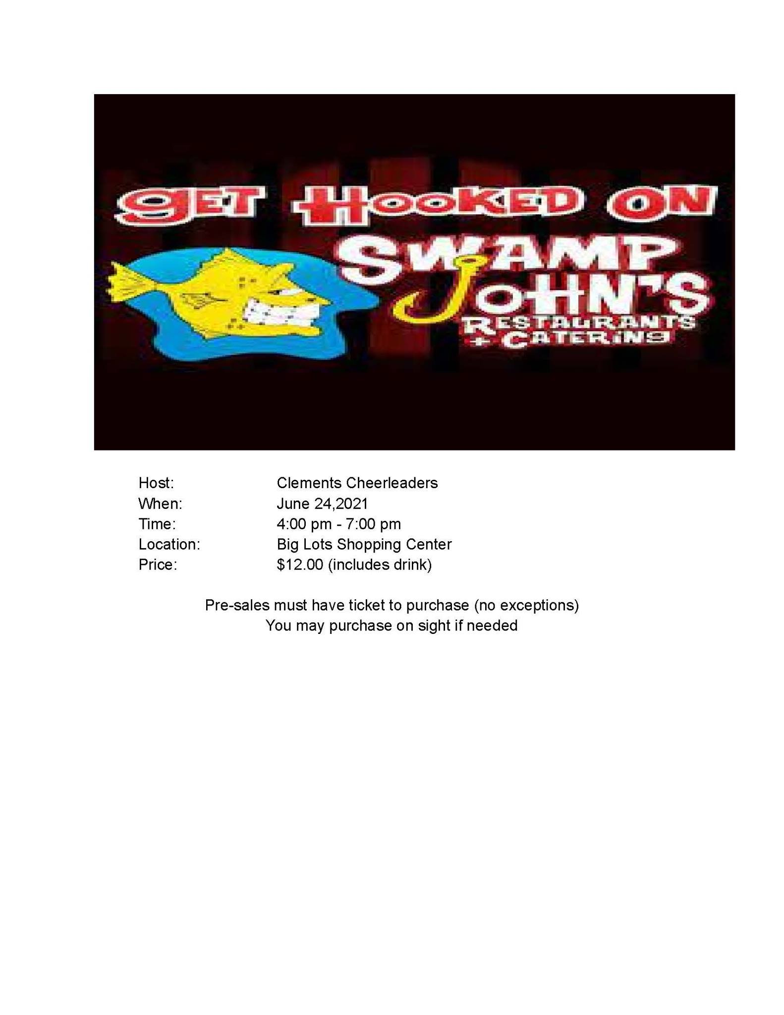 Clements High School Support The Chs Cheerleaders Swamp John S Thursday 4 7 Pm At Big Lots Shopping Center T Co Q8h0h4ow3r Twitter