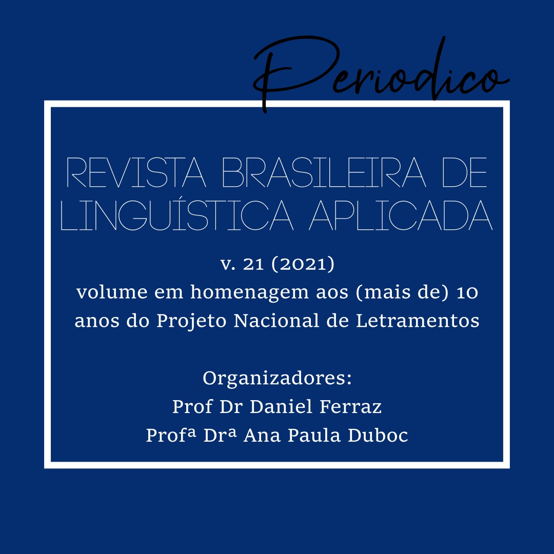 ppgelli_usp's tweet photo. Vocês já viram a edição mais recente da Revista Brasileira de Linguística Aplicada? Publicada em Maio, essa edição é uma homenagem aos (mais de) 10 anos do Projeto Nacional de Letramentos e Formação de Professores.

https://t.co/yhbPFJA352 https://t.co/AuClDfDHaX
