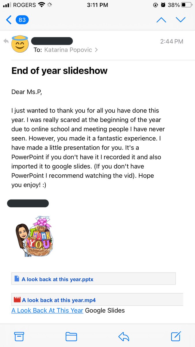 When the hard work pays off ♥️ how sweet is this!! Also, note the 3 different variations they sent (PowerPoint, slides and video) 😂 can you tell we were virtual all year??