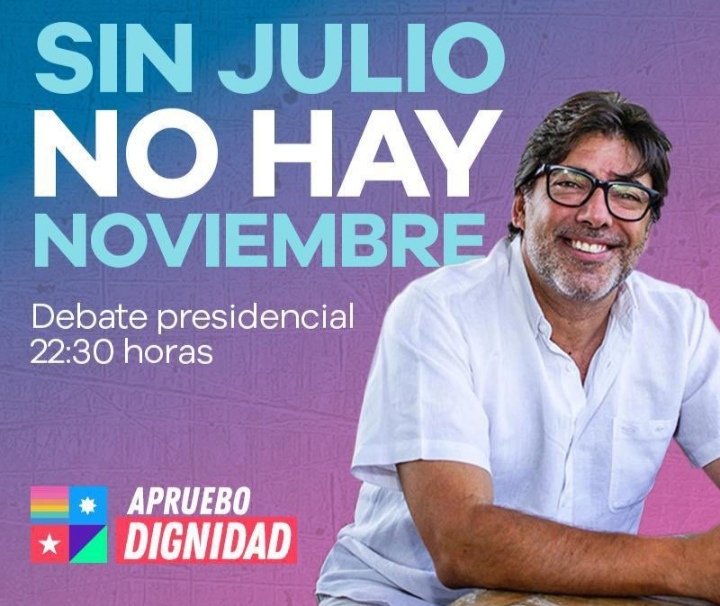 D_ParaChile's tweet photo. ♦️ No te pierdas hoy a nuestro querido @danieljadue en su primer debate como candidato presidencial.

#SinJulioNoHayNoviembre https://t.co/EunSLvh7dC
