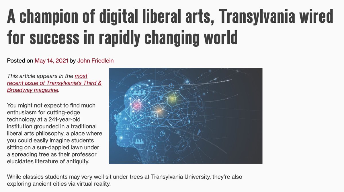 For those in the #UDLHE network: a lovely position has opened at Transylvania University (Lexington KY), combining faculty development, instructional design, and educational technology. Read more and apply here: bit.ly/transydlajob