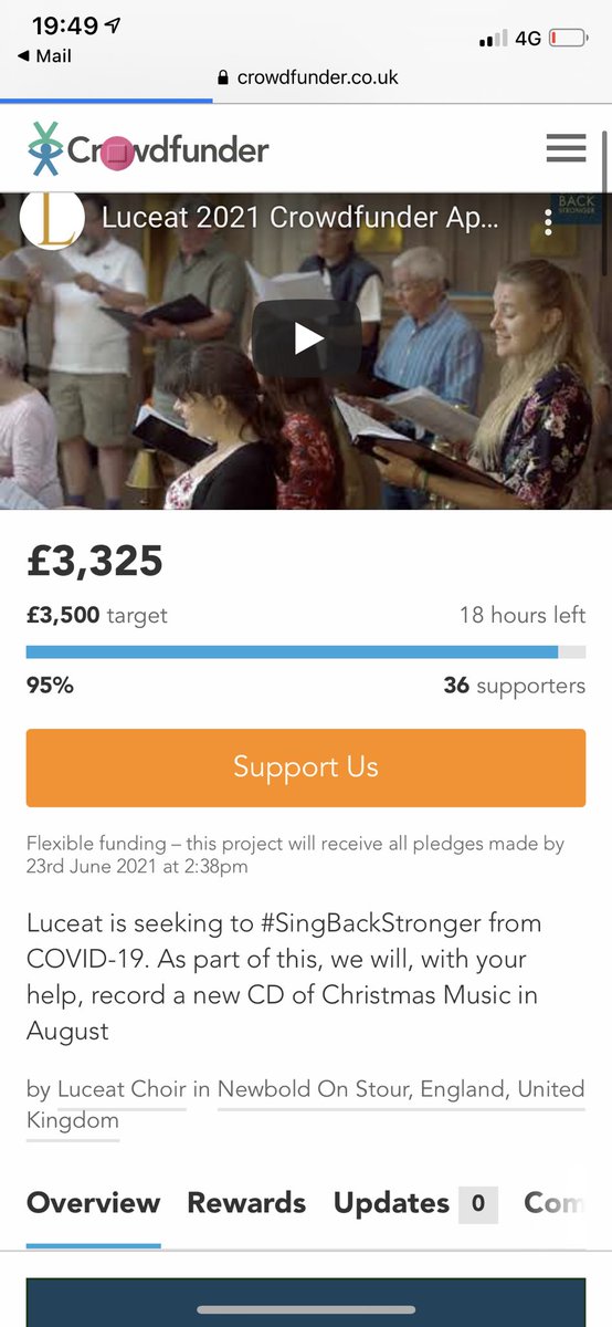 LuceatChoir's tweet photo. Twitter! Our Crowdfunder is at…NINETY-FIVE percent! We are genuinely moved by the all of the kindness you have shown us, but our social media followers are our best hope of securing that remaining 5% in the next 18 hours! #singbackstronger #donate #crowdfunding https://t.co/0vLVrUSLM2
