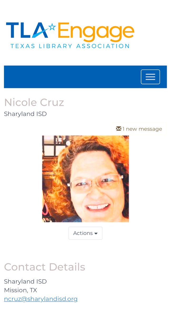 Nicole Cruz (@cruz23mac) on Twitter photo Happy to assist TLA with beta testing TLA Engage the new online community which will take the place of current Lyris listservs. Love to serve my favorite professional organization. <a href="/esc1library/">Region One Library Services</a> <a href="/TxASL/">TASL</a> <a href="/TXLA/">Texas Library Assn.</a> @SA3Cobras <a href="/TSLAC/">Texas State Library and Archives Commission</a> <a href="/TheLatestStrike/">Sharyland Rattlers</a> <a href="/SISDnews/">Sharyland ISD</a> Happy to assist TLA with beta testing TLA Engage the new online community which will take the place of current Lyris listservs. Love to serve my favorite professional organization. <a href="/esc1library/">Region One Library Services</a> <a href="/TxASL/">TASL</a> <a href="/TXLA/">Texas Library Assn.</a> @SA3Cobras <a href="/TSLAC/">Texas State Library and Archives Commission</a> <a href="/TheLatestStrike/">Sharyland Rattlers</a> <a href="/SISDnews/">Sharyland ISD</a>
