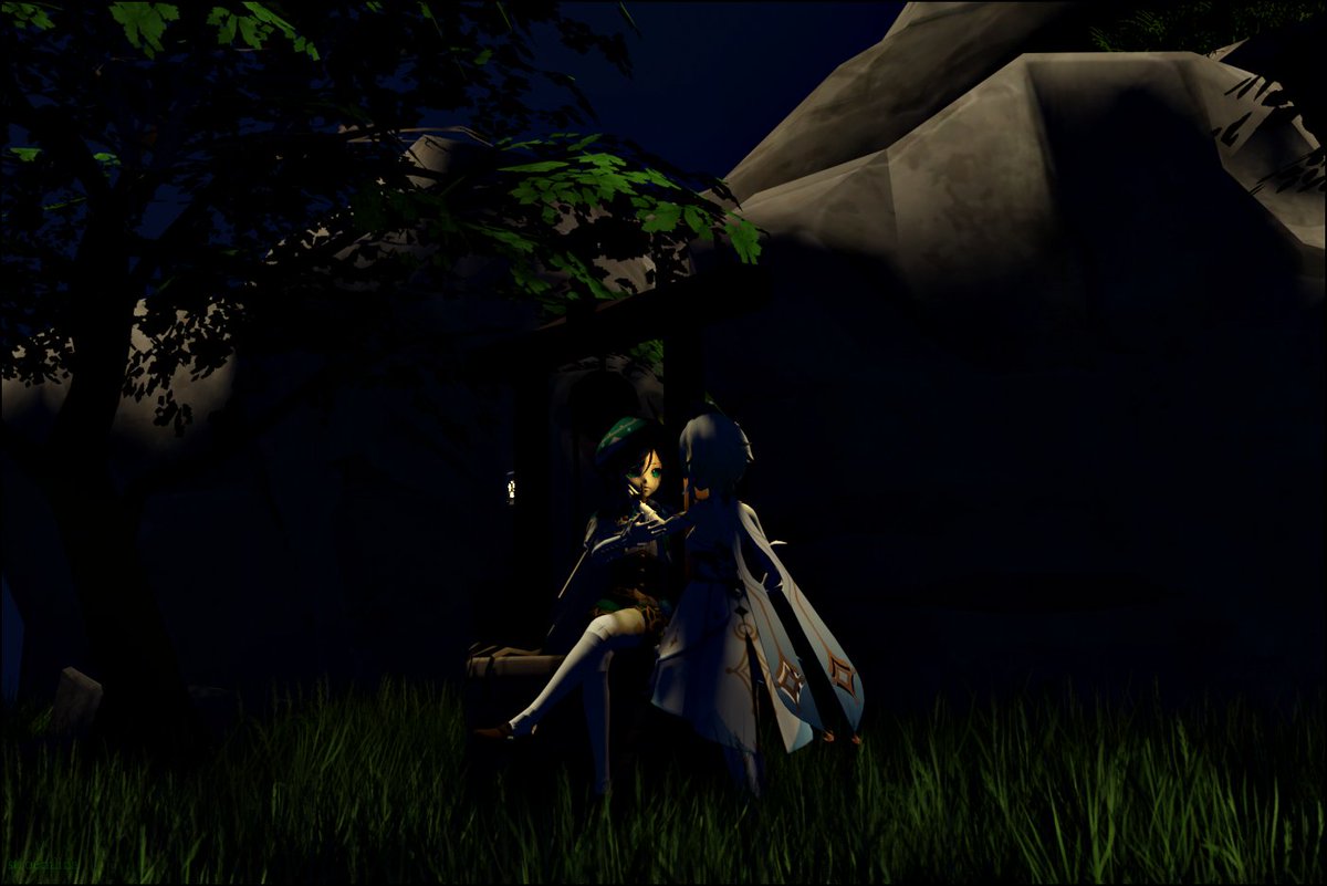 stroemlina's tweet photo. Lumine and Venti meeting at an old hidden well in the forests of Mondstadt 💕 
#venlumi @VentiMCShipweek https://t.co/fVAZgFhcno